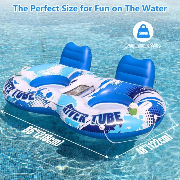 2-Person River Tube – With Cooler & Cupholders - Image 4