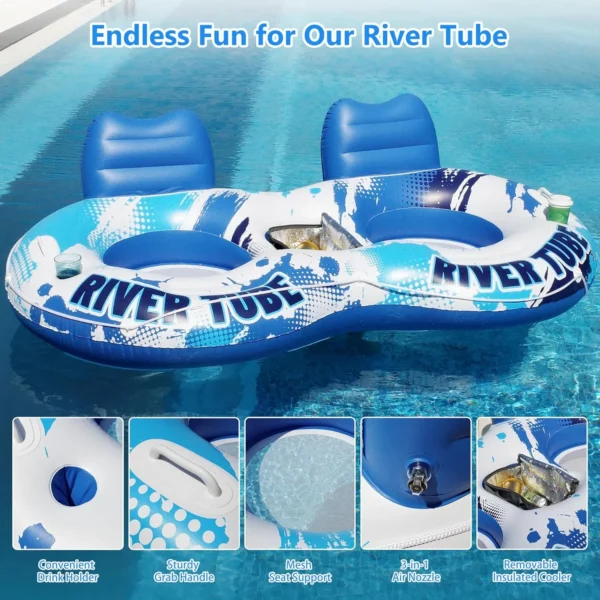 2-Person River Tube – With Cooler & Cupholders - Image 3
