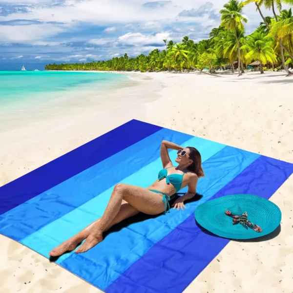 Waterproof Beach Mat for 2–8 Adults – Quick-Dry & Sandproof Picnic Blanket